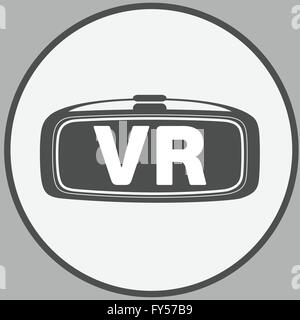 Lunettes de réalité virtuelle icône plate Illustration de Vecteur