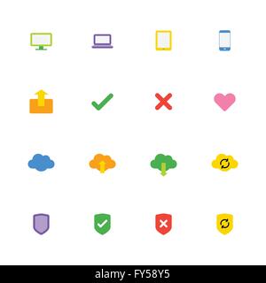 EPS10] [web simple coloré jeu d'icônes pour le web, l'interface utilisateur, l'infographie et des applications mobiles Illustration de Vecteur