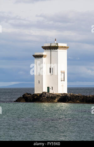 En outre, phare de Port Ellen Carraig Fhada Phare, Port Ellen, Isle of Islay, Hébrides intérieures, Ecosse, Royaume-Uni Banque D'Images