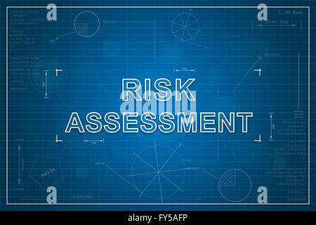 L'évaluation des risques au plan du papier de fond, concept d'entreprise Banque D'Images