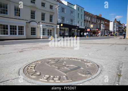 Windsor, Royaume-Uni. 20 mai, 2015. Un marqueur de l'allée de la Reine pour l'église paroissiale de Windsor. Banque D'Images