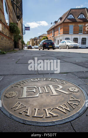 Windsor, Royaume-Uni. 20 mai, 2015. Un marqueur pour le passage de la reine Victoria qui dénotent le casernes. Banque D'Images