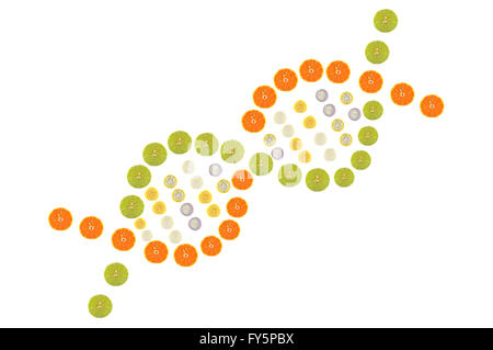 La structure de l'ADN à partir de fruits et légumes Banque D'Images