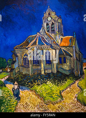 L'Église à Auvers-sur-Oise, vue depuis le chevet, L'Eglise d'Auvers-sur-Oise, vue du chevet, par Vincent van Gogh, 1890, Musée Banque D'Images