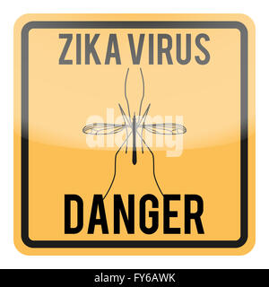 Alerte de virus Zika signe carré Banque D'Images