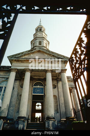 Vue extérieure ; First Baptist Church, Charleston, Caroline du Sud : USA Banque D'Images