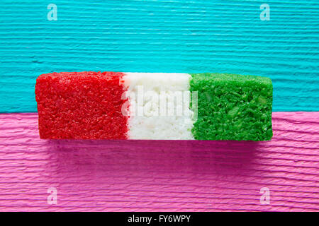 Drapeau de coco mexicain candy bar d'chredded sweet du Mexique Banque D'Images