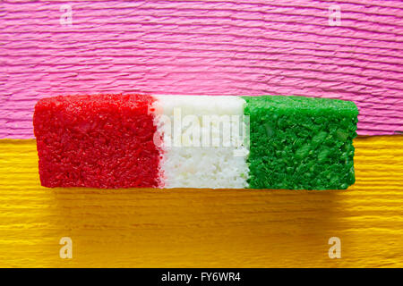 Drapeau de coco mexicain candy bar d'chredded sweet du Mexique Banque D'Images