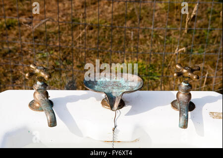 Lavabo sur colonne antique Banque D'Images