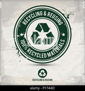 D'autres timbres de recyclage sur fond texturé, qui est fait de plusieurs couches transparentes pour un effet usé, frotté, le Illustration de Vecteur