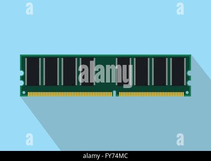 Ram random access memory isolé avec style plat Illustration de Vecteur