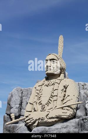 Statue indienne au Resort Legoland à Billund, Danemark Banque D'Images