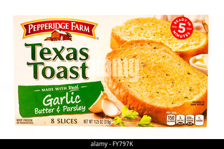 Winneconne, WI 19 Sept 2015 : Fort du Texas toast pain à l'ail faites par Pepperidge Farm. Banque D'Images