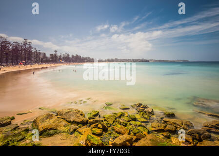 Un paysage marin abstrait avec une longue exposition. Manly Beach, Sydney, Australie. Banque D'Images