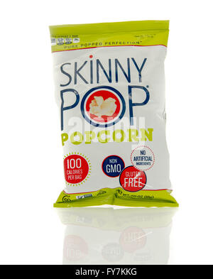 Winneconne, WI - 17 févr. 2016 : Sac de popcorn Pop Skinny. Banque D'Images