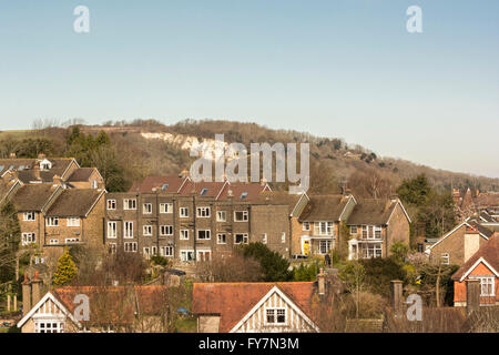 À la Colline du centre vers Offham Lewes, East Sussex. Banque D'Images