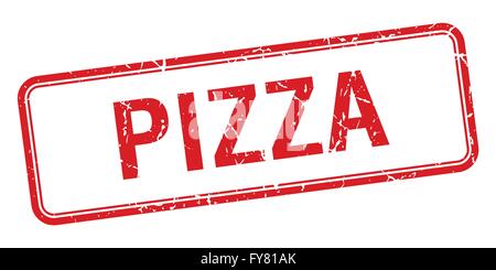 La place Rouge pizza grungy vintage timbres isolés Illustration de Vecteur