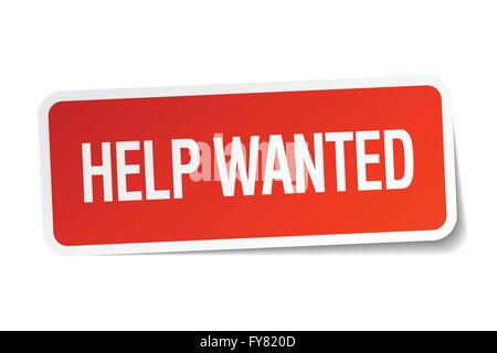 Help Wanted place rouge sticker isolated on white Illustration de Vecteur