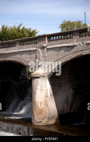 Hamilton barrage sur la rivière Flint de Flint, Michigan. Banque D'Images