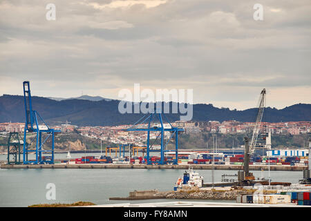 Port de Bilbao, Biscaye, Pays Basque, Pays Basque, Espagne, Europe Banque D'Images