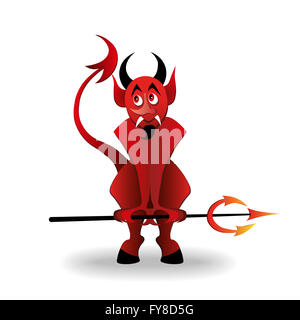 Red Devil avec Trident Banque D'Images