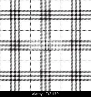 Tissu noir et blanc motif tartan texture seamless vector illustration Illustration de Vecteur