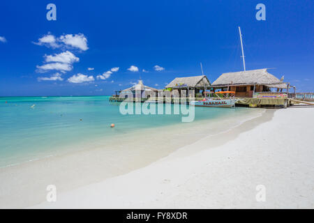 Café sur la plage tropicale à Aruba Banque D'Images