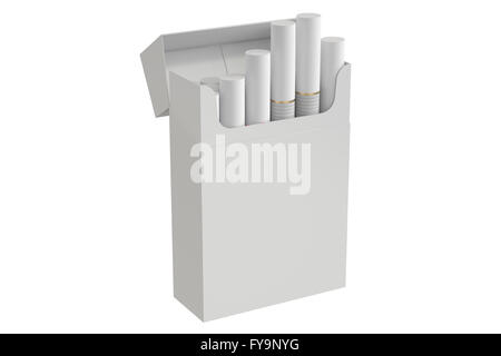 Paquet de cigarettes, rendu 3D isolé sur fond blanc Banque D'Images