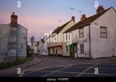 Quartier Hollandais au crépuscule, Colchester, Essex, Angleterre Banque D'Images