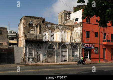 Bâtiment en ruine, Zona Colonial, la capitale Santo Domingo, la République dominicaine, Caraïbes, Amérique Latine, Banque D'Images