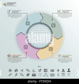 Schéma d'infographie avec 4 Options Illustration de Vecteur