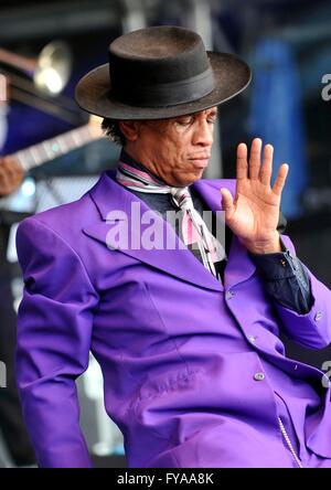 Kid Creole et le cocounts au Vintage au festival de Goodwood Banque D'Images