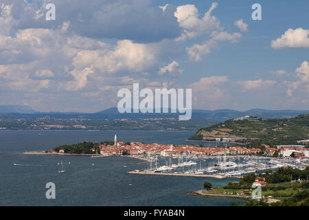 Paysage urbain, Izola, côte Adriatique, littoral slovène, la Slovénie Banque D'Images