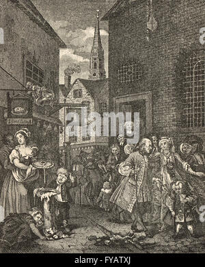 Quatre moments de la journée, le midi par William Hogarth circa 1736 Banque D'Images