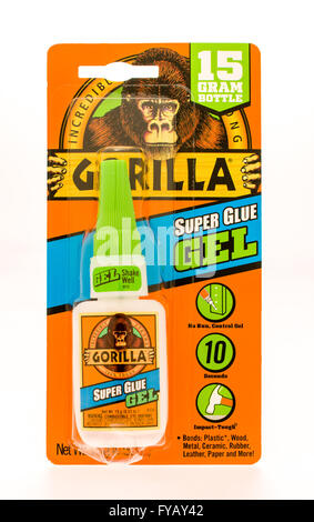 Winneconne, WI 18 Sept 2015 : Package de Gorilla super glue gel en forme. Banque D'Images