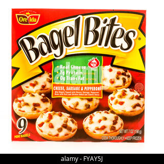 Winneconne, WI 19 Sept 2015 : Fort de Bagel Bites faites par l'Ida de minerai dans le fromage, pepperoni et sausge la saveur. Banque D'Images