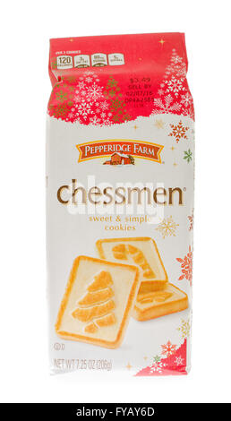 Winneconne, WI - 26 Nov 2015 : Sac de chessman Pepperidge Farm cookies. Banque D'Images