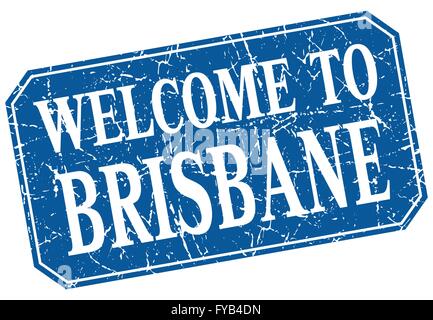 Bienvenue au Blue Square Brisbane grunge stamp Illustration de Vecteur