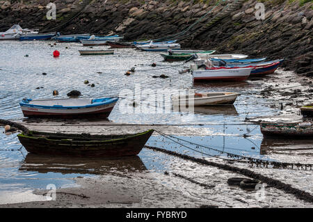 Bateaux de pêche au port Domaio, Pontevedra, Espagne. Banque D'Images