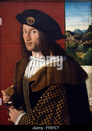 Bartolomeo Veneto (Actif 1502-1530), Portrait d'un gentilhomme, 1512. Banque D'Images