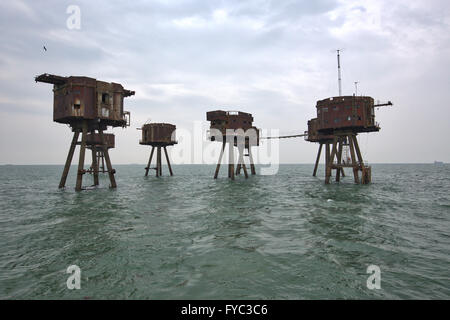 Forts de marine Maunsell - Sables rouges forts de la mer Banque D'Images