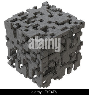 Illustration 3D de modèle en trois dimensions sont constitués de blocs Banque D'Images