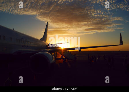 coucher de soleil avion Banque D'Images