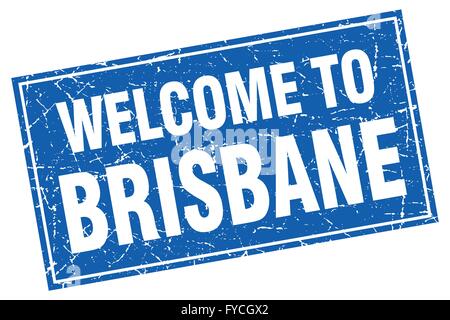 Blue Square Brisbane Bienvenue sur grunge stamp Illustration de Vecteur