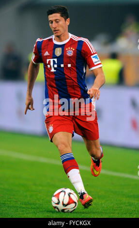 Robert Lewandowski, FC Bayern Munich, à un match de charité, MSV Duisburg 1 vs FC Bayern Munich 1, Schauinsland Arena, Duisburg Banque D'Images