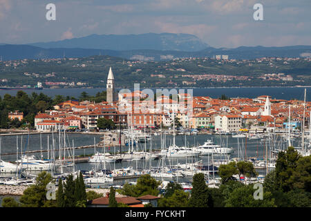 Paysage urbain, Izola, côte Adriatique, littoral slovène, la Slovénie Banque D'Images