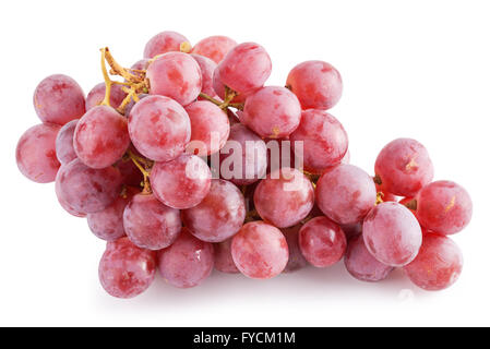 Raisin rose isolé sur le fond blanc. Banque D'Images