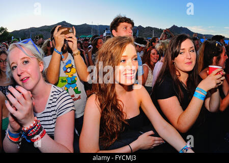 BENICASSIM, ESPAGNE - 20 juillet : foule lors d'un concert au Festival de Musique le 20 juillet 2014 à Benicassim, Espagne. Banque D'Images