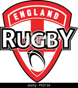 Bouclier de rugby Angleterre drapeau croix Banque D'Images