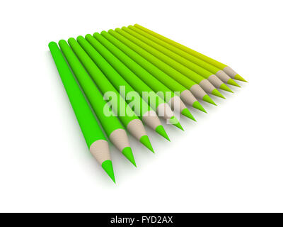 Spectre de couleurs Crayon - vert Banque D'Images